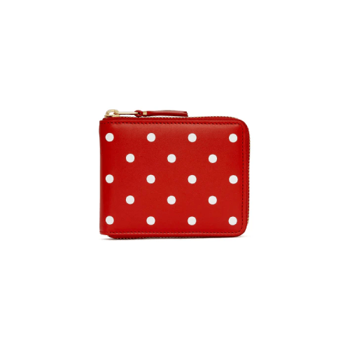 CDG-Wallet-Polka-Dot-Printed-Full-Zip-Around-Wallet-Red-SA7100PD.png CDG Wallet Polka Dot Printed Full Zip Around Wallet Red SA7100PD - Image 1