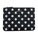 CDG Wallet Wallet Polka Dot Printed Zip Pouch Black SA5100PD