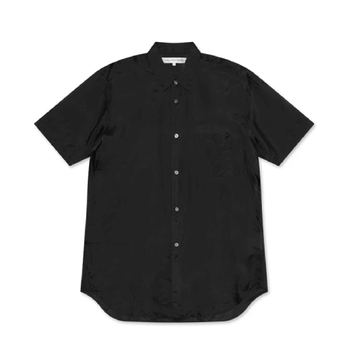 CDG-Washed-Cupro-Short-Sleeve-Shirt-Black.png CDG Washed Cupro Short-Sleeve Shirt Black - Image 1