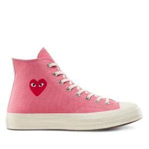 CDG x Converse High Top sneakers front view with heart logo