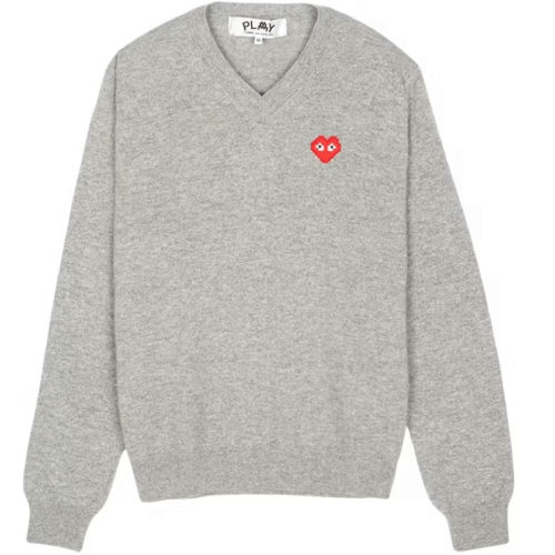 CDG-x-Invader-Pixelwappen-V-Neck-Knitwear.png CDG x Invader Pixelwappen V Neck Knitwear - Image 1