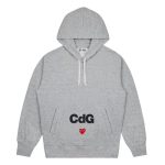 CDG x PLAY Hoodie – Grey front view
