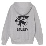 CDG x Stussy Hoodie front view black
