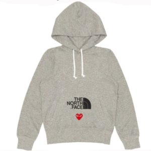 Front view of CDG x The North Face Ladies’ Hoodie black