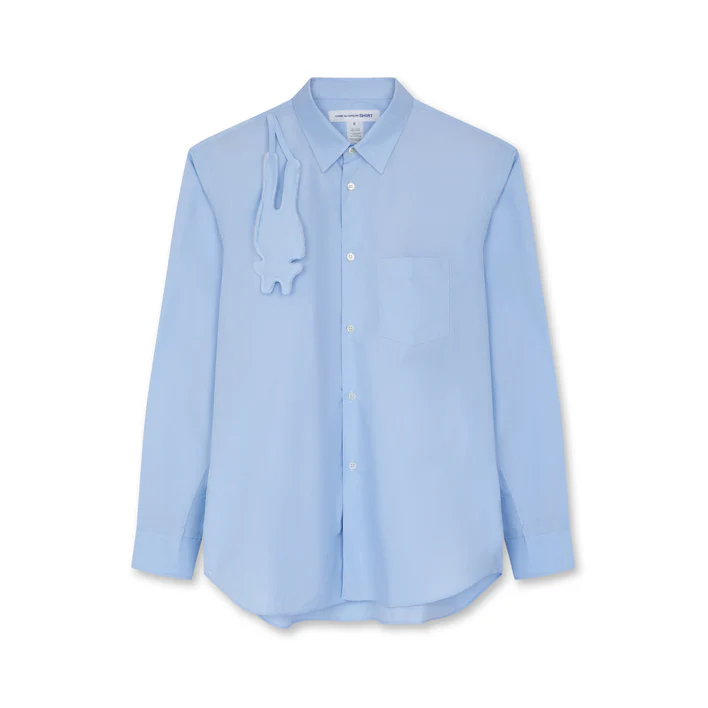 CDG_SHIRT_1360000131045_5419.webp CDG SHIRT Cotton Poplin Plain Creature Shirt Blue - Image 1