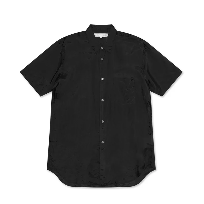 CDG_SHIRT_1360000136507_1399.webp CDG SHIRT Washed Cupro Short-Sleeve Shirt Black - Image 1