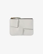 CDG Reversed Hem Zip Pouch White