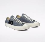 CDG Converse Black Heart Low Top Grey back view with heel detail