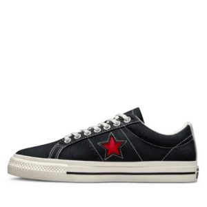 cdg converse one star low top black front view sneaker