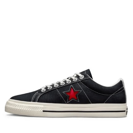 CDG Converse One Star Low Top Black Front cdg converse one star low top black front view sneaker