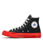 CDG Converse Red Sole High Top Black front view