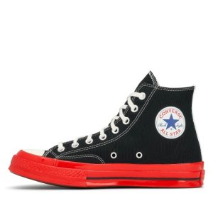 CDG Converse Red Sole High Top Black front view