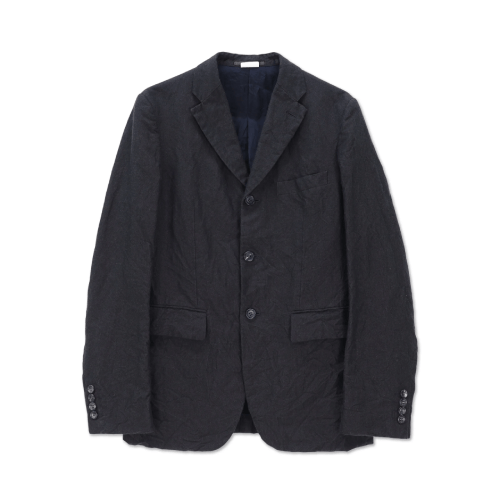 Cdg-Crushed-Linen-Cotton-Twill-Jacket-Brown-1-1.png CDG Crushed Linen Cotton Twill Jacket Brown - Image 1