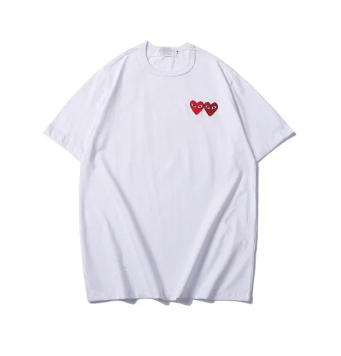 Cdg-Double-Heart-White-Shirt.webp CDG Double Heart White Shirt - Image 1