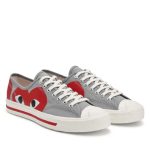 CDG Play Converse Low Top Red Heart Jack Purcell Sneakers back view