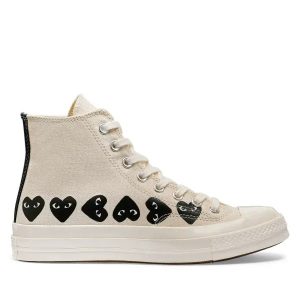 Comme De Garcons Converse High Top (EU Size) front view with CDG heart logo