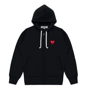 Comme Des Garcons CDG Play Zipper Hoodie front view