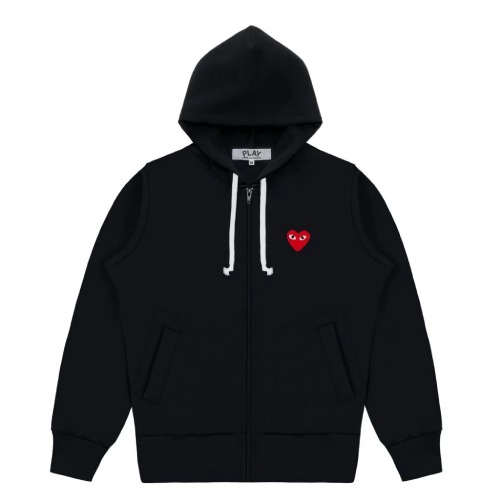 CDG Play Zipper Hoodie Front Comme Des Garcons CDG Play Zipper Hoodie front view