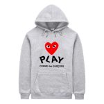 Comme Des Garcons Heart Play Hoodie front view with heart logo
