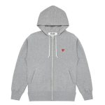 Front view of Comme Des Garcons Play Emblem Hoodie in black