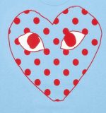 CDG Play Pastelle Red Heart T-shirt back view