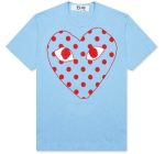 CDG Play Pastelle Red Heart T-shirt front view