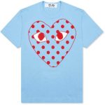 CDG Play Pastelle Red Heart T-shirt front view