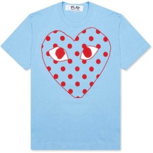 CDG Play Pastelle Red Heart T-shirt front view