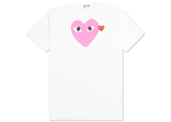 Comme-des-Garcons-PLAY-Red-Emblem-Heart-T-shirt-White-Pink-600x429-1.webp Comme Des Garcons Play Red Emblem Heart T-Shirt White/Pink - Image 1
