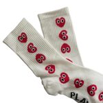 comme des garcons play multi hearts socks front view