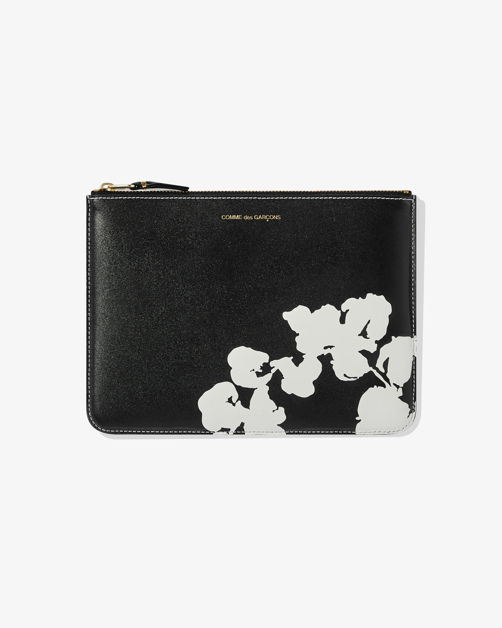 DENIM_TEARS_1600000602400_2575.webp CDG x Denim Tears Wreath Zip Pouch Black SA5100 - Image 1