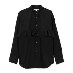 CDG Black Frill Insert Shirt front view