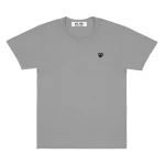 CDG Play Basic Coloured T-Shirt Small Black Emblem (Grey)