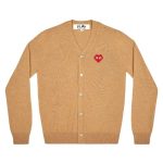 play mens cardigan invader emblem beige front view