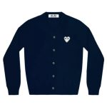 play mens cardigan white heart navy front view