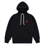 Comme Des Garcons Play Pullover Hoodie (Black) front view with heart logo