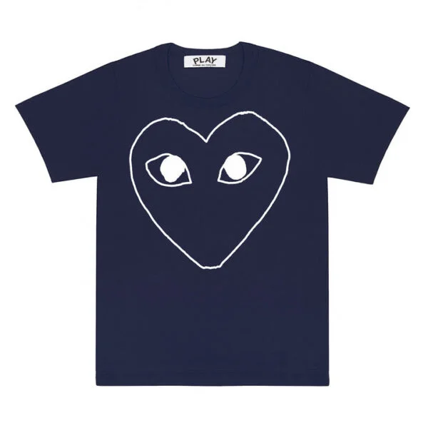 PLAY-T-SHIRT-WITH-HEART-OUTLINE-600x600-1.webp CDG Play T-Shirt With Heart Outline - Image 1