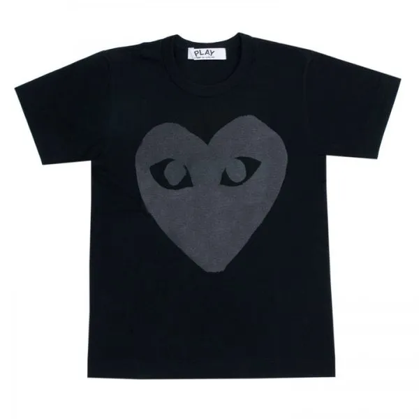 Play-Black-T-shirt-Black-Heart-Screenprint.webp CDG Play Black T-shirt Black Heart Screenprint - Image 1