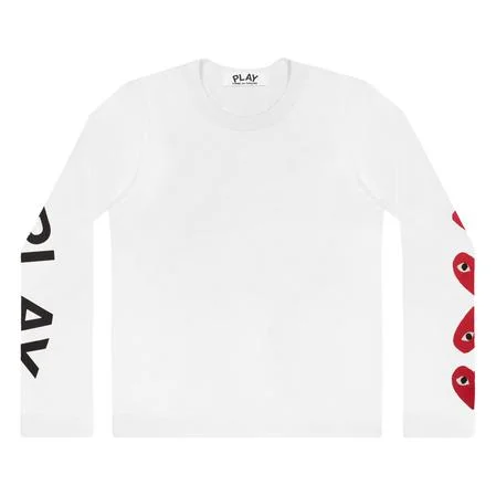 Play-Comme-des-Garcons-4-Heart-Long-Sleeve-White.webp Play Comme des Garçons 4 Heart Long Sleeve (White) - Image 1