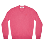 Play Comme des Garçons Mini Heart V Neck Sweater Pink