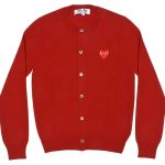 Comme des Garçons PLAY Ladies’ Red Cardigan Front View