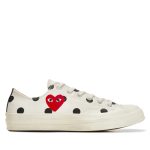 CDG Play Converse Polka Dot Red Heart Chuck Taylor All Star ’70 Low Sneakers front view