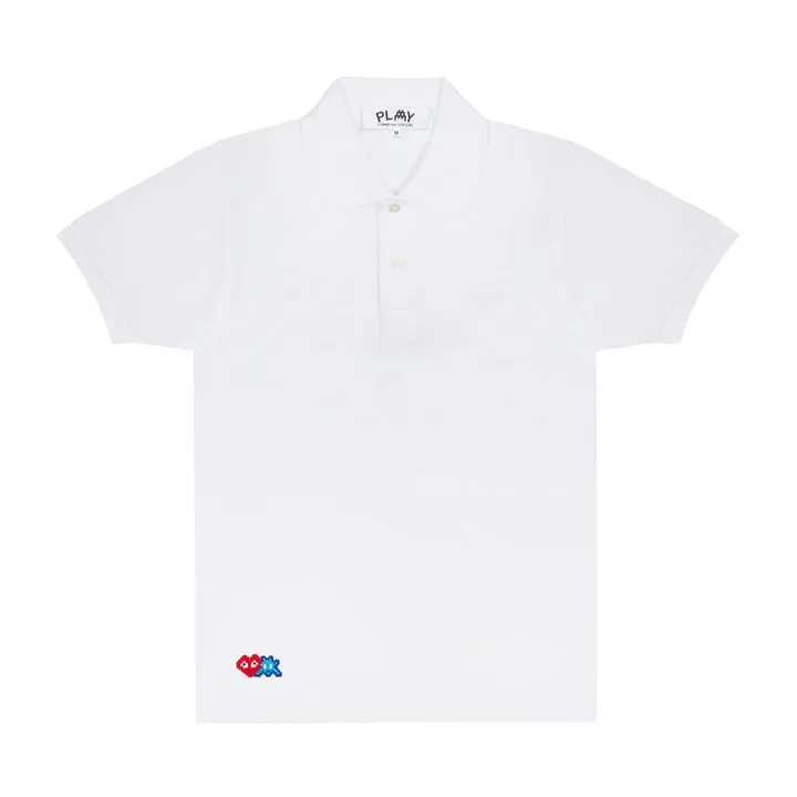 Play-Polo-Red-Heat-Blue-Emblem.webp CDG Play Polo Red Heat & Blue Emblem - Image 1