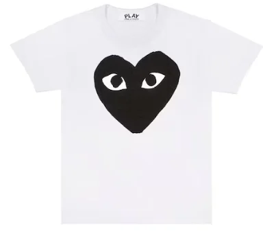 cdg.webp Comme Des Garcons Play Black Heart T-Shirt White - Image 1